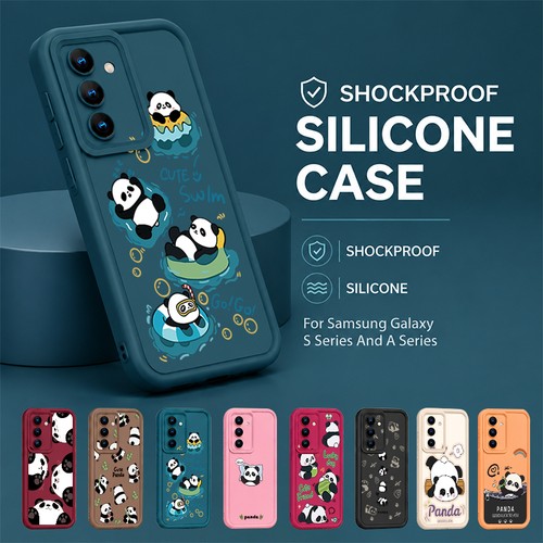 Panda pattern silicone case - pattern,